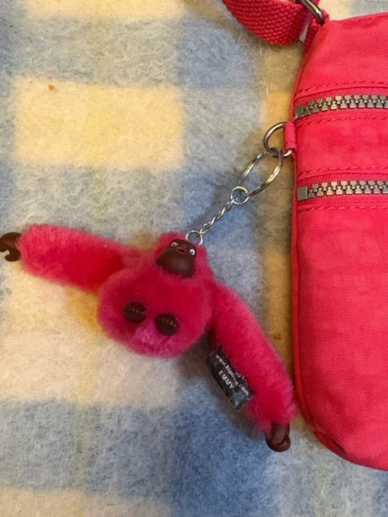 Kipling Alver Hot Pink Small Crossbody Bag with Monkey Charm - Picture 4 of 12